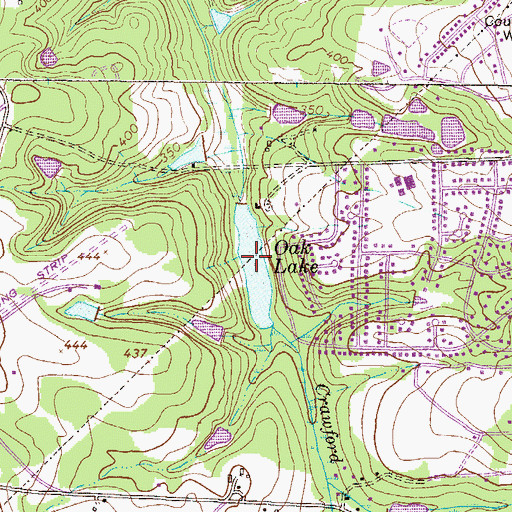 Topographic Map of Oak Lake, GA