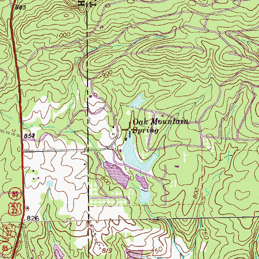 Topographic Map of Oak Mountain Spring, GA