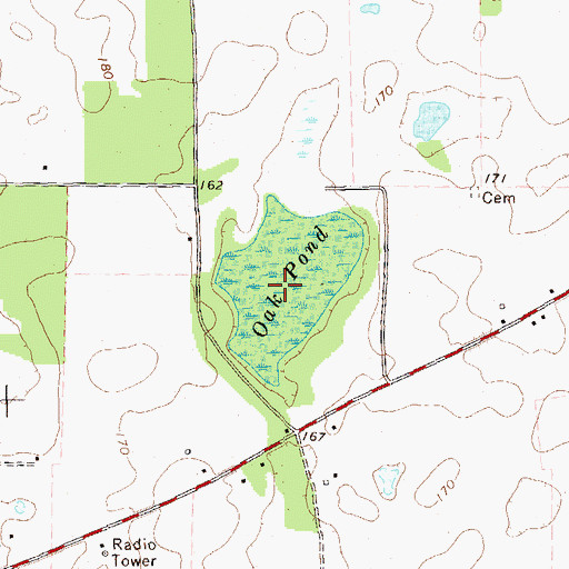 Topographic Map of Oak Pond, GA