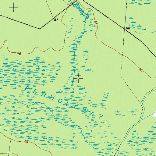 Topographic Map of Oak Pond Branch, GA