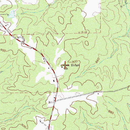 Topographic Map of Oak Ridge Church, GA