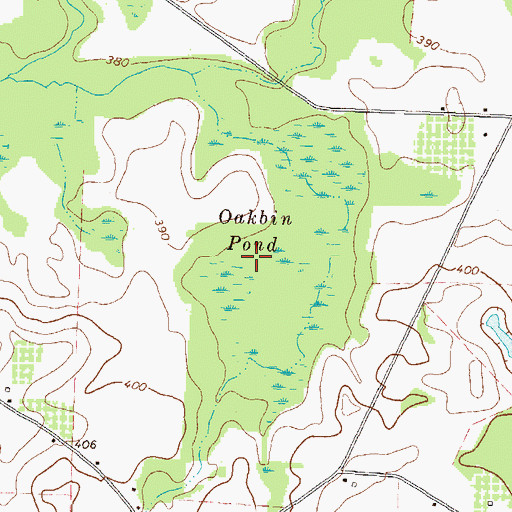Topographic Map of Oakbin Pond, GA