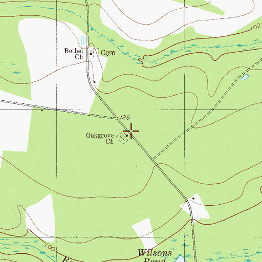 Topographic Map of Oakgrove Church, GA