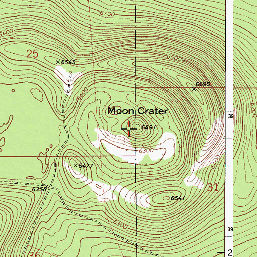 Topographic Map of Moon Crater, AZ