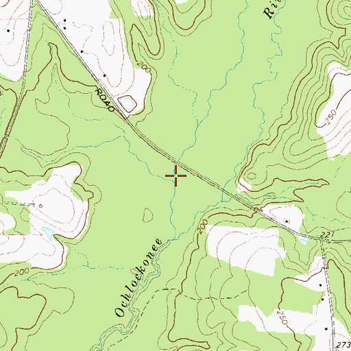 Topographic Map of Oaky Woods Creek, GA