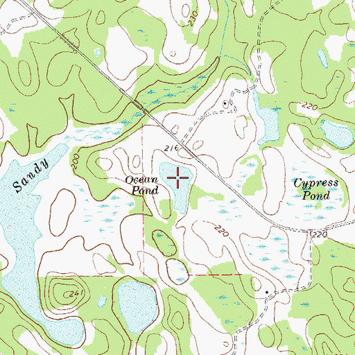 Topographic Map of Ocean Pond, GA