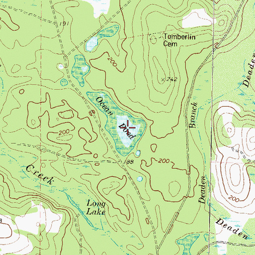Topographic Map of Ocean Pond, GA