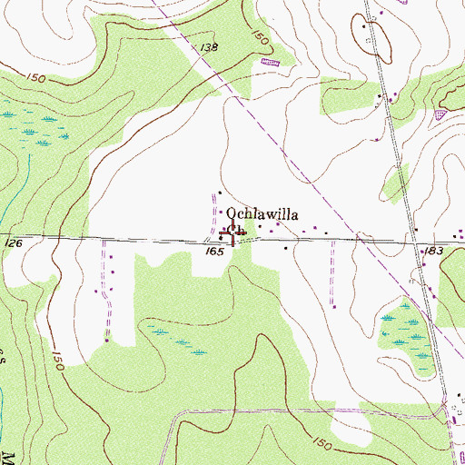 Topographic Map of Ochlawilla Church, GA
