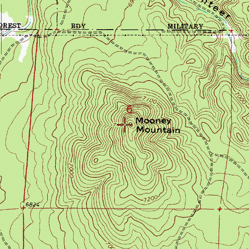 Topographic Map of Mooney Mountain, AZ