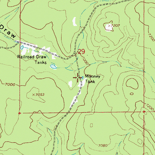 Topographic Map of Mooney Tank, AZ