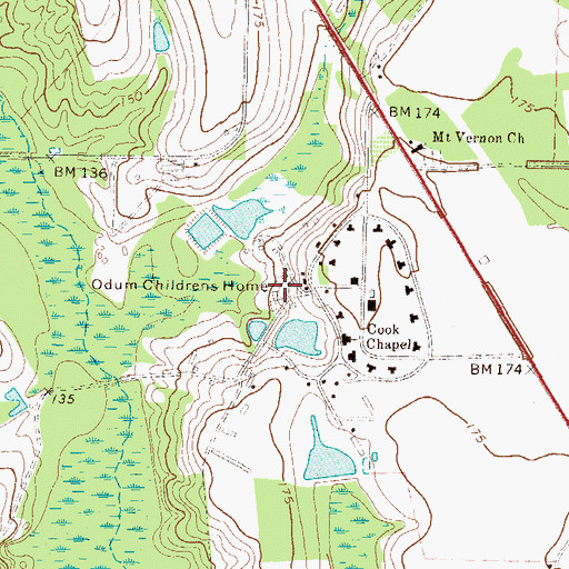 Topographic Map of Odum Childrens Home, GA