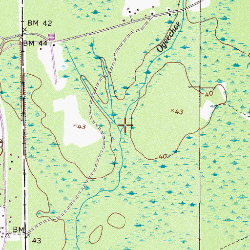 Topographic Map of Ogeechee Run, GA