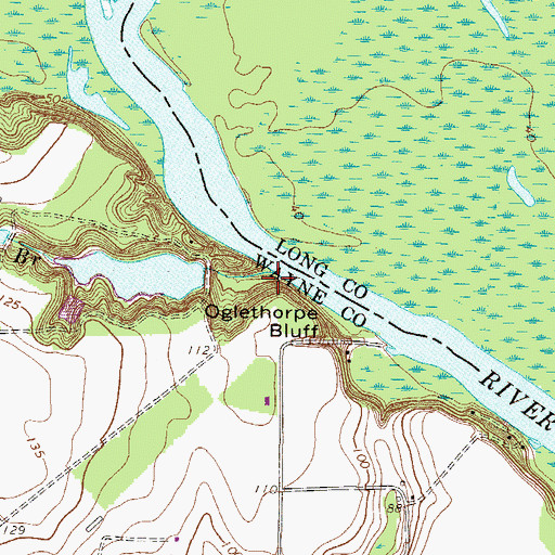 Topographic Map of Oglethorpe Bluff, GA