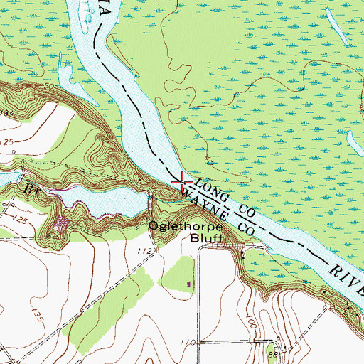 Topographic Map of Oglethorpe Branch, GA