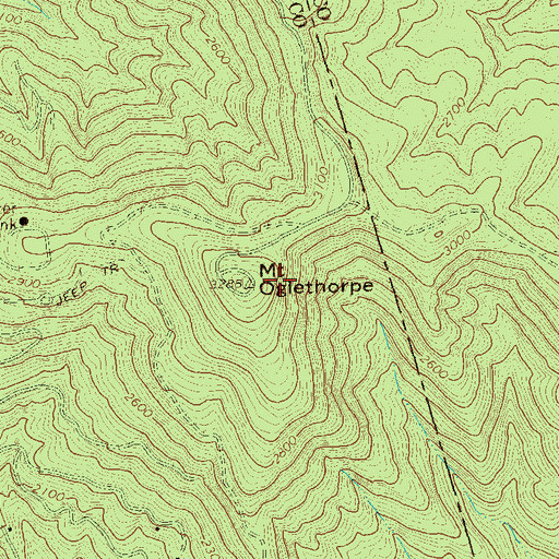 Topographic Map of Mount Oglethorpe, GA