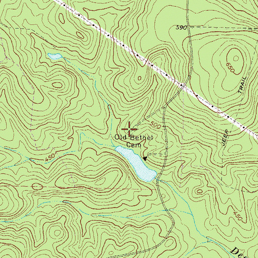 Topographic Map of Old Bethel Cemetery, GA