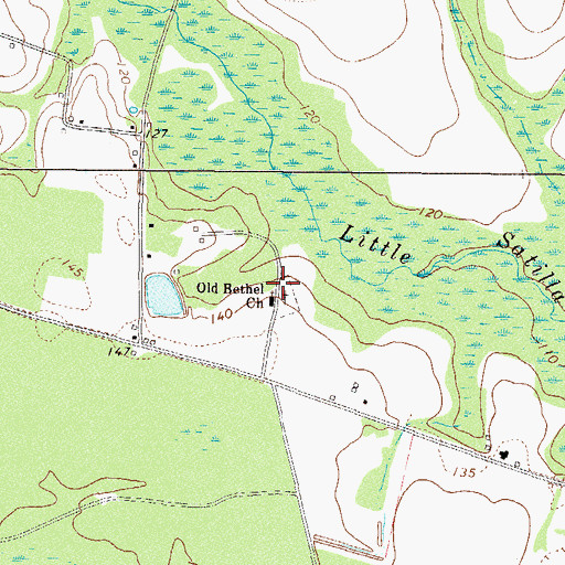 Topographic Map of Old Bethel Church, GA