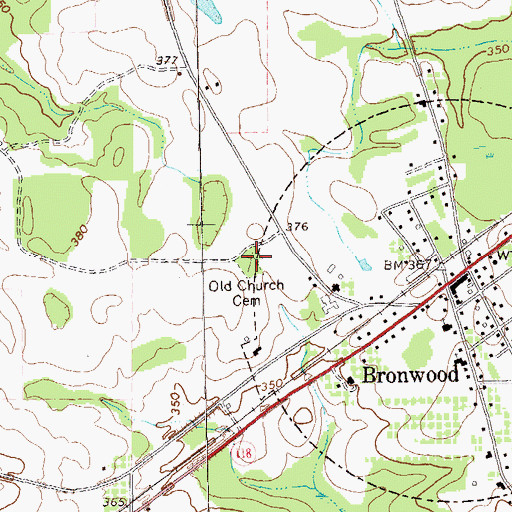 Topographic Map of Old Church Cemetery, GA