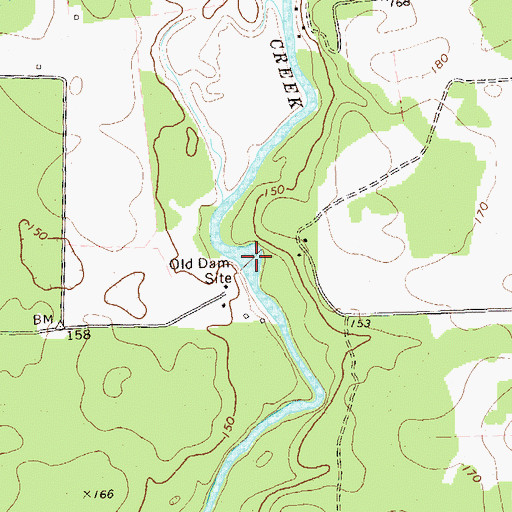 Topographic Map of Old Dam Site, GA