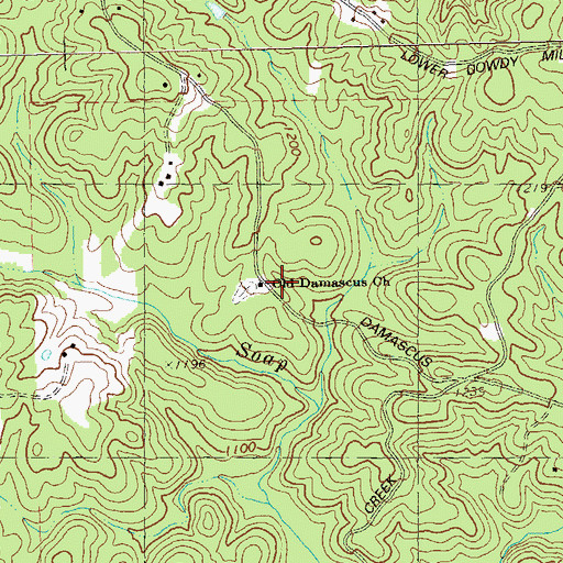 Topographic Map of Old Damascus Church, GA