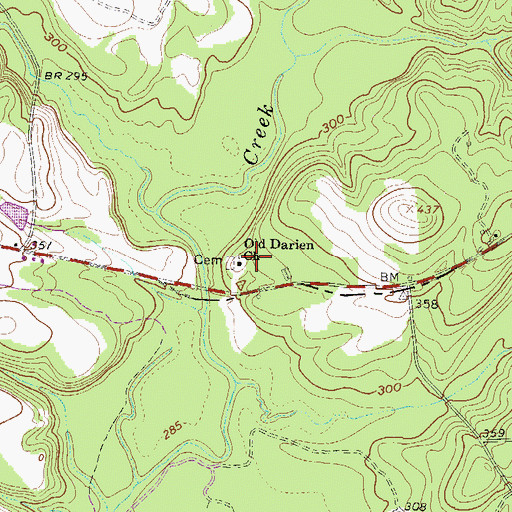 Topographic Map of Old Darien Church, GA