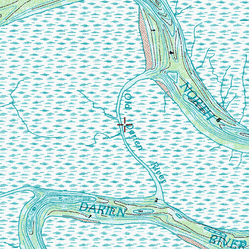 Topographic Map of Old Darien River, GA