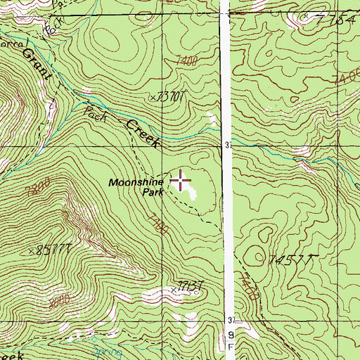 Topographic Map of Moonshine Park, AZ