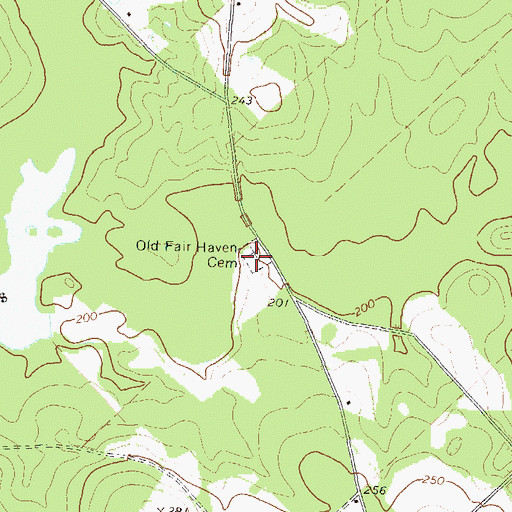 Topographic Map of Old Fair Haven Cemetery, GA