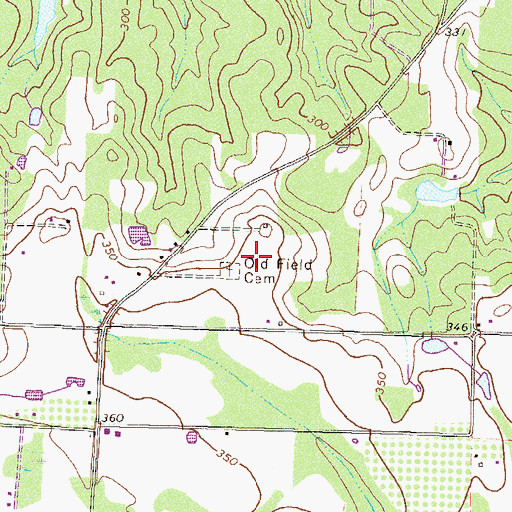 Topographic Map of Old Field Cemetery, GA