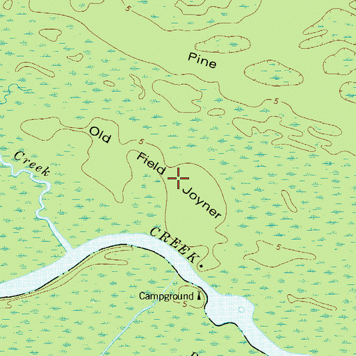 Topographic Map of Old Field Joyner, GA
