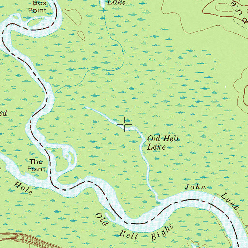 Topographic Map of Old Hell Lake, GA