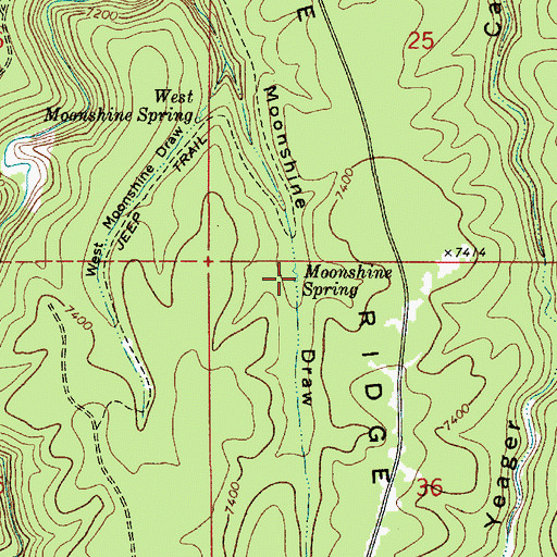 Topographic Map of Moonshine Spring, AZ