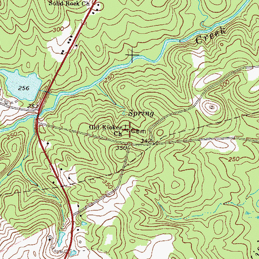 Topographic Map of Old Kiokee Church, GA