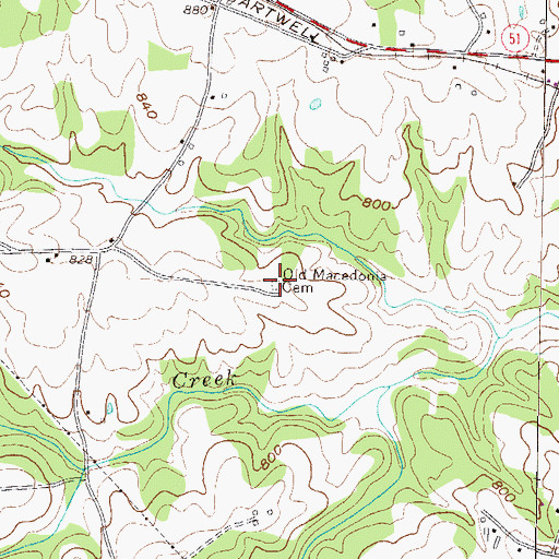 Topographic Map of Old Macedonia Cemetery, GA