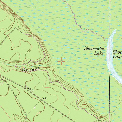 Topographic Map of Old Mill Branch, GA