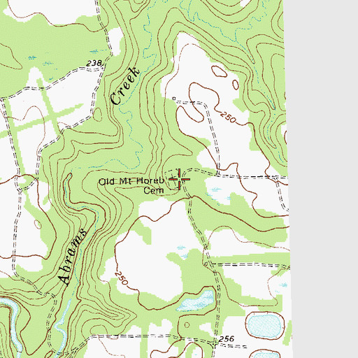 Topographic Map of Old Mount Horeb Cemetery, GA