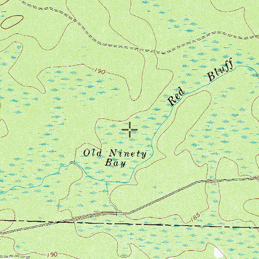 Topographic Map of Old Ninety Bay, GA