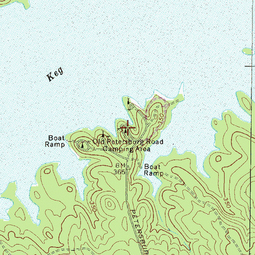 Topographic Map of Old Petersburg Road Camping Area, GA