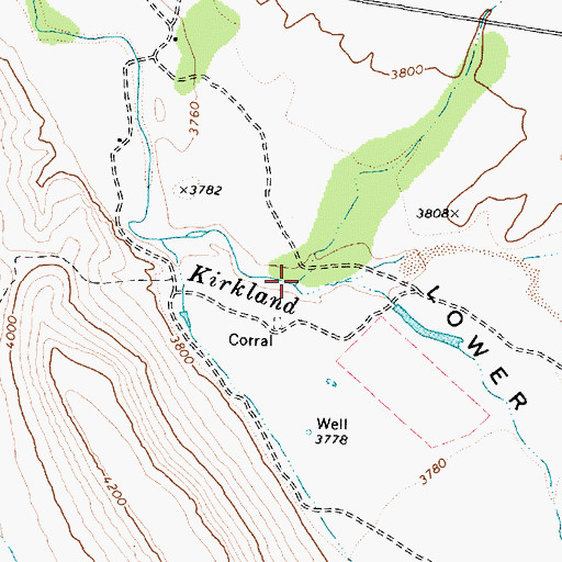 Topographic Map of Moonville Creek, AZ