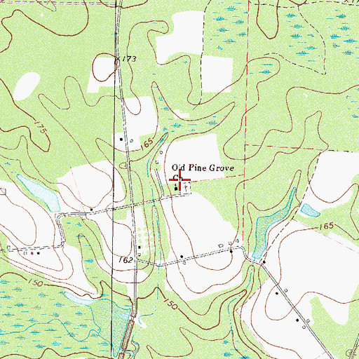Topographic Map of Old Pine Grove Church, GA