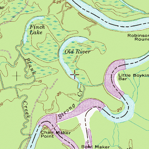 Topographic Map of Old River, GA