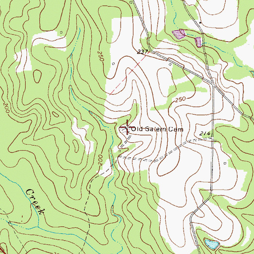 Topographic Map of Old Salem Cemetery, GA