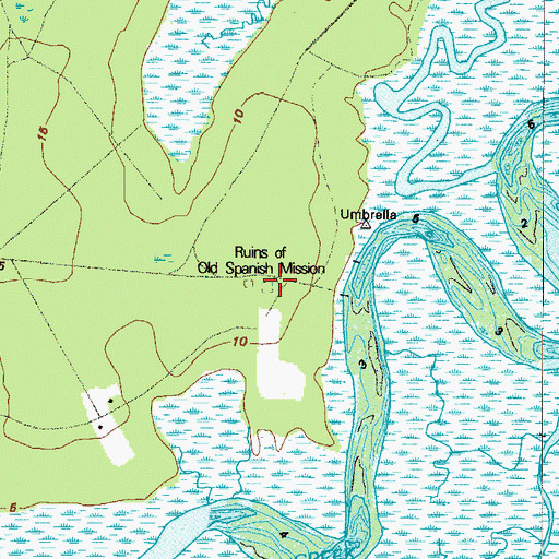 Topographic Map of Old Spanish Mission, GA