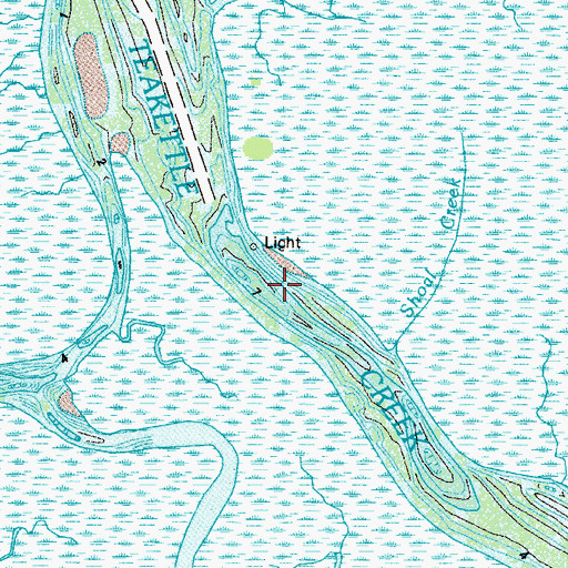Topographic Map of Old Teakettle Creek, GA
