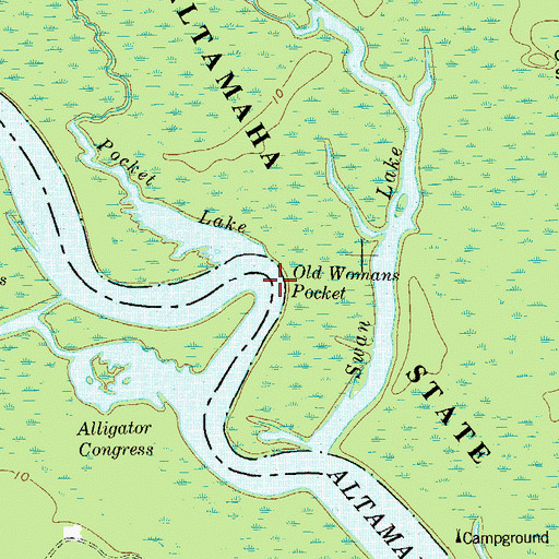 Topographic Map of Old Womans Pocket, GA
