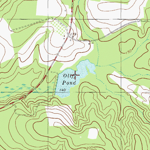 Topographic Map of Oliff Pond, GA