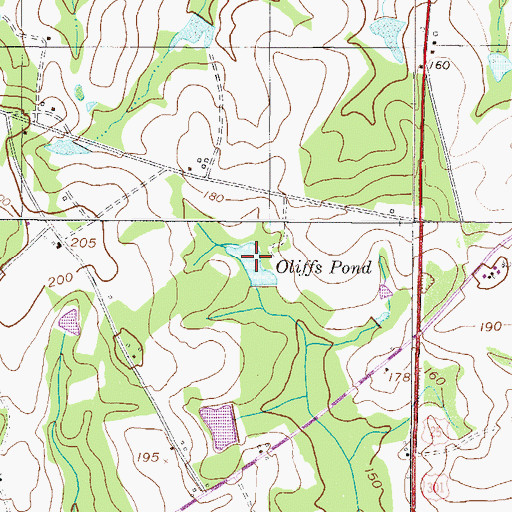 Topographic Map of Oliffs Pond, GA