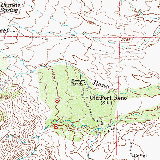 Topographic Map of Moore Ranch, AZ