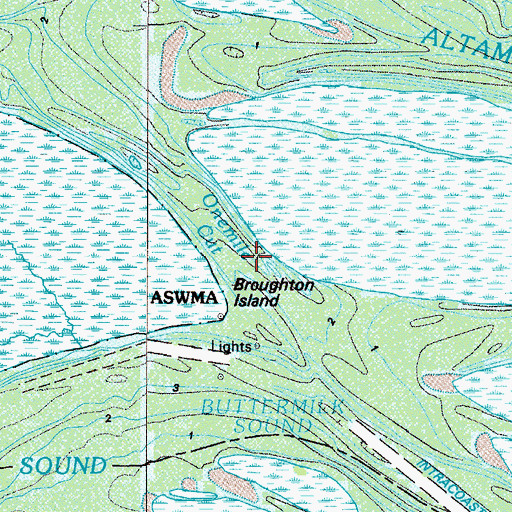 Topographic Map of Onemile Cut, GA