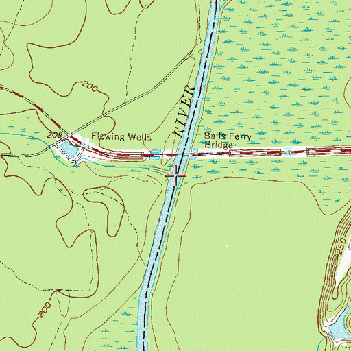 Topographic Map of Oochee Creek, GA